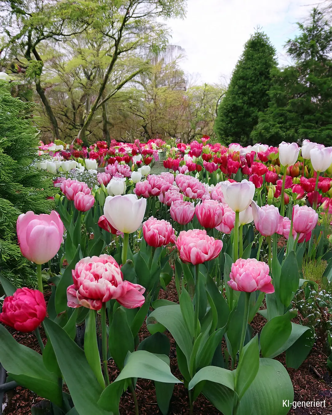 Tulpenfeld in vielen Farben